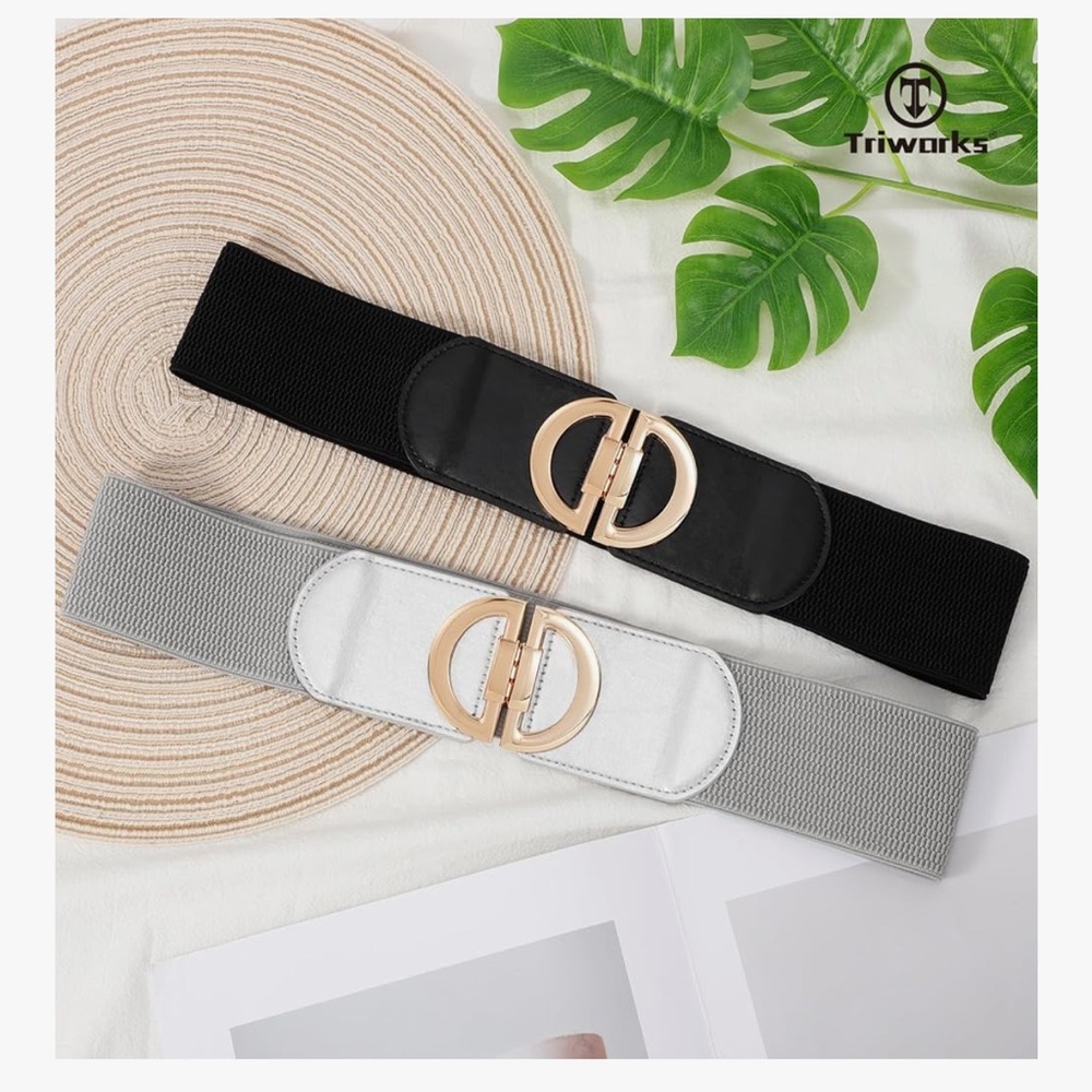 🆕 Women Wide Elastic Waist Belts Wide Stretchy Belts for Dress Fashion Belt - Picture 2 of 7